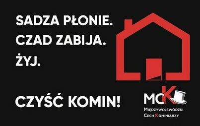 Zdjęcie do "Sadza płonie.Czad zabija. Żyj." Komunikat Kampanii Społecznej Międzywojew&oacute;dzki Cech Kominiarzy.