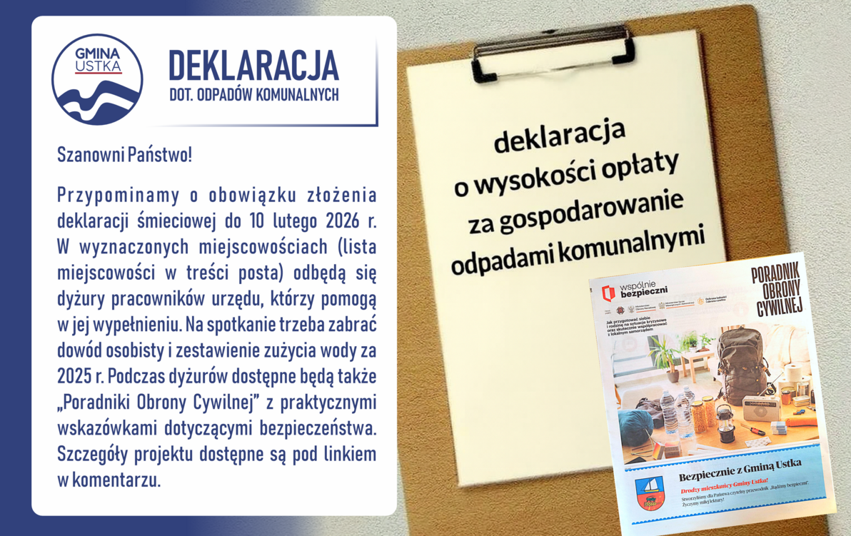 Zdjęcie do Deklaracja dot. odpad&oacute;w oraz Poradnik Obrony Cywilnej