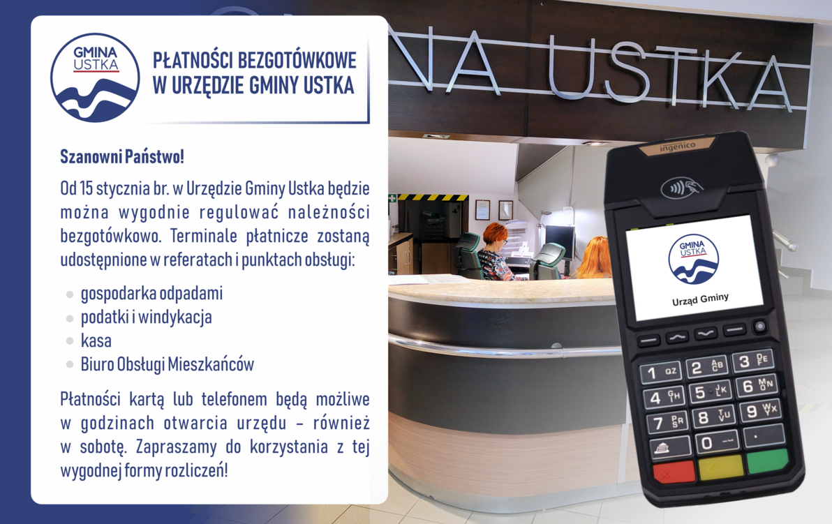 Zdjęcie do Płatności bezgot&oacute;wkowe w Urzędzie Gminy Ustka od 15 stycznia