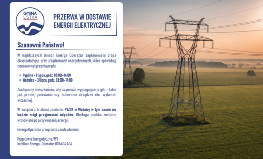 Zdjęcie do Przerwa w&nbsp;dostawie energii elektrycznej | Pęplino / Wodnica