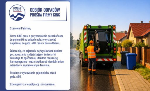 Zdjęcie do Wystawianie pojemnik&oacute;w na odpady do godz. 6:00 | Firma KING