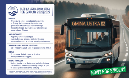 Zdjęcie do Bilet dla ucznia Gminy Ustka &ndash; rok szkolny 2026/2027