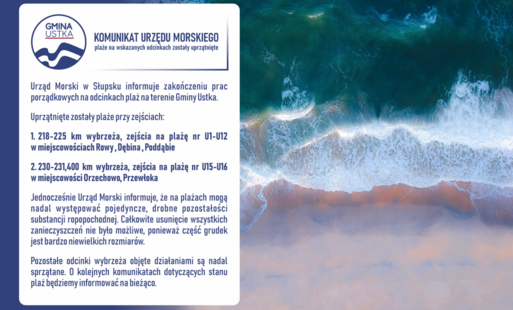 Zdjęcie do Urząd Morski: plaże na wskazanych odcinkach zostały uprzątnięte